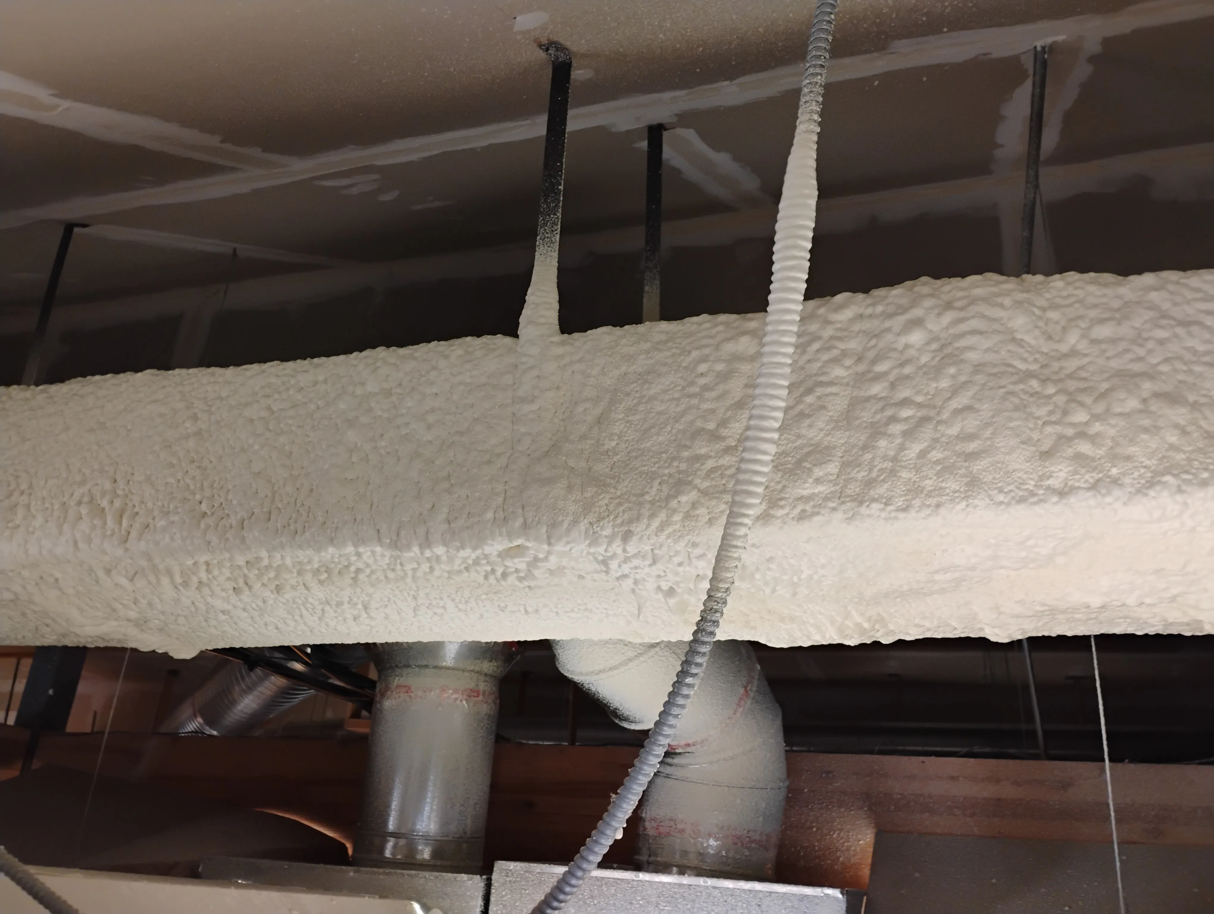 Finished spray foam detail